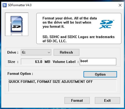 โปรแกรม sd formatter download